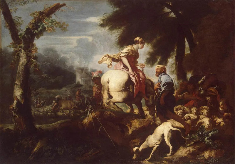 Rencontre entre Isaac et Rebecca - Giovanni Benedetto Castiglione