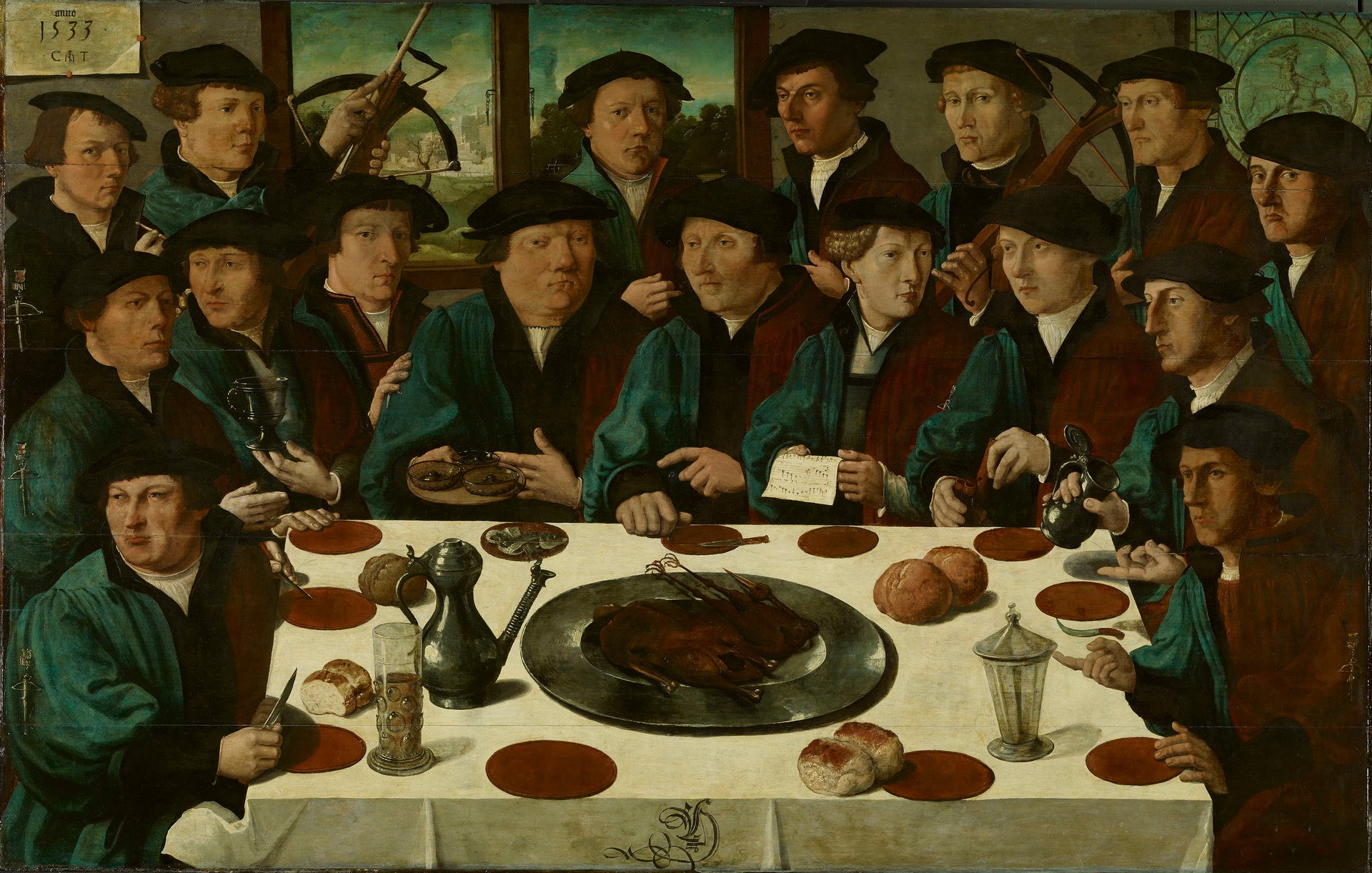 Repas de pourriture D des archers à pied, 'Le repas de Braspenning' - Cornelis Anthonisz