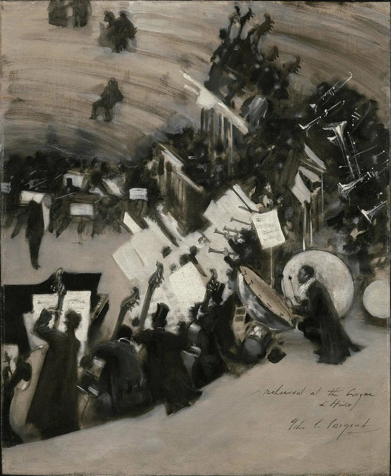 การซ้อมของวงออร์เคสตร้า Pasdeloup ที่ Cirque d'Hiver - John Singer Sargent