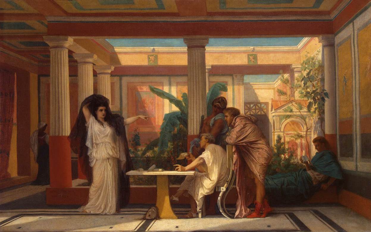 Répétition théâtrale dans la maison d'un poète de la Rome antique - Gustave Boulanger image 1 copie peinte à la main à l’huile