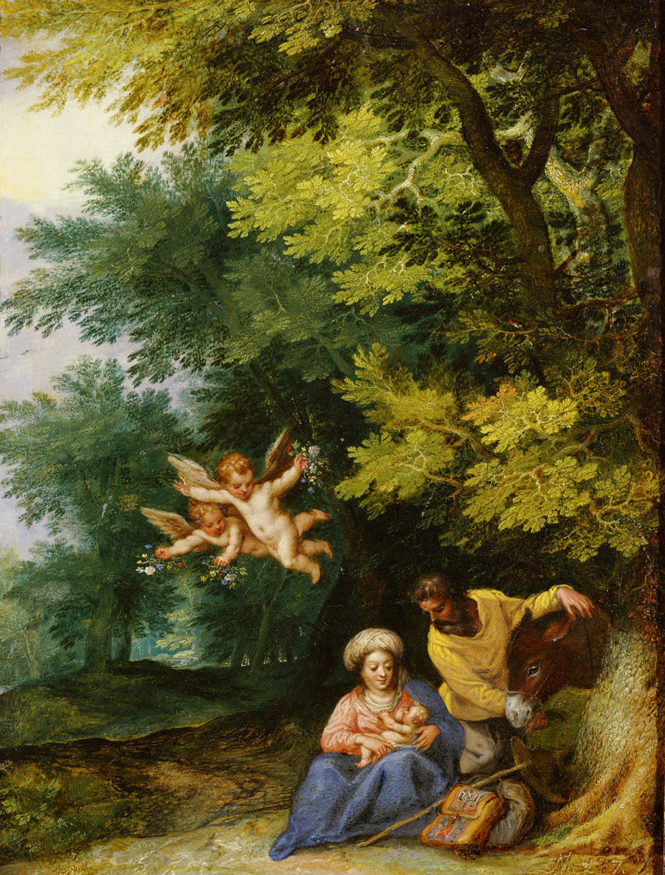 Reposez-vous pendant le vol vers l'Égypte - Jan Brueghel l'Ancien image 1 reproduction de peinture à l’huile