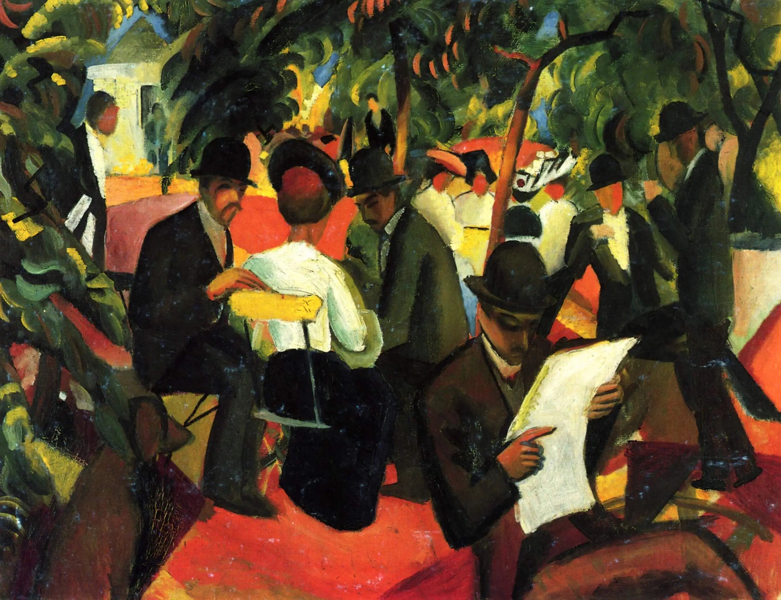 Restaurant du jardin - August Macke image 1 copie peinte à la main à l’huile