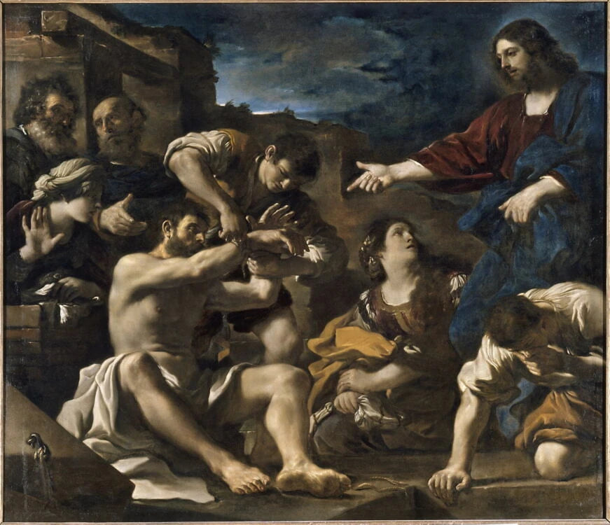 La Résurrection de Lazare - Il Guercino Le Guerchin