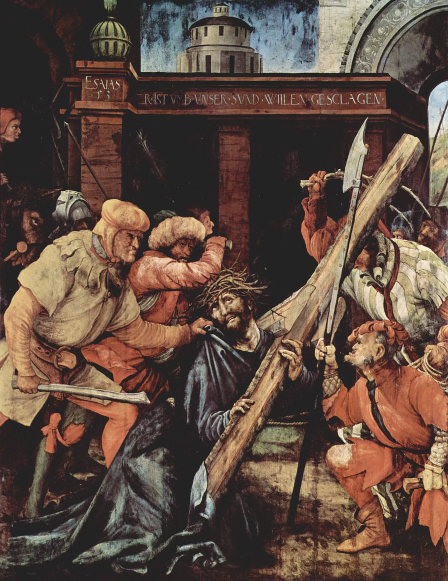 Retable de Tauberbischofsheim : Le Christ portant la croix - Matthias Grünewald image 1 copie peinte à la main à l’huile