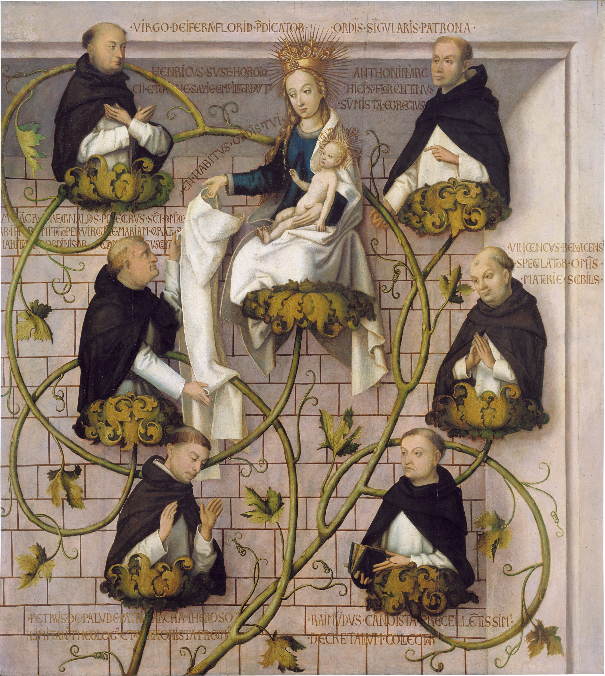 Retable dominicain de Francfort : Lignée de l’ordre dominicain (partie supérieure) - Hans Holbein the Elder - Alpha