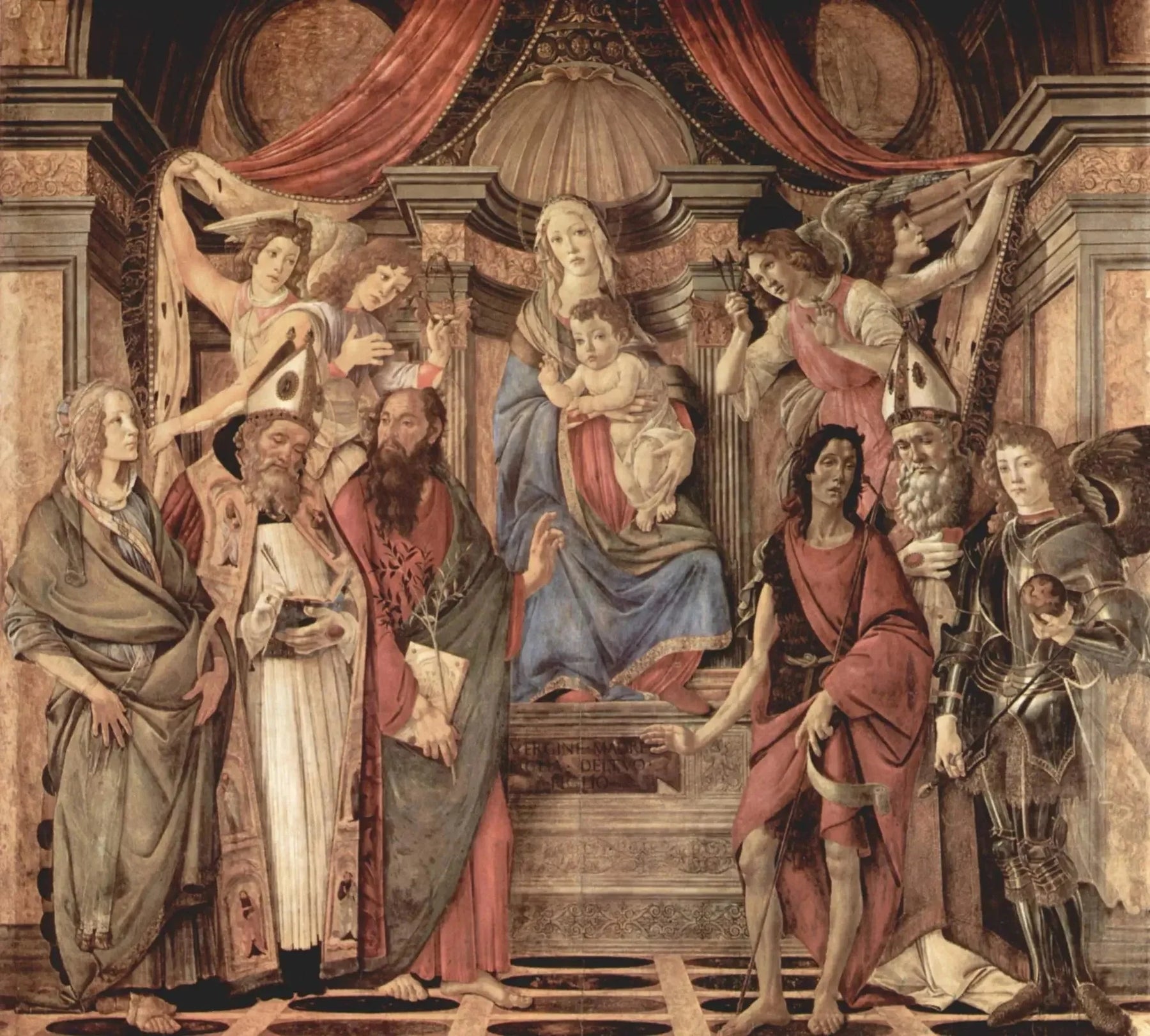 Retable de San Barnaba de Sandro Botticelli, Galerie des Offices – reproduction peinture à l’huile sur toile