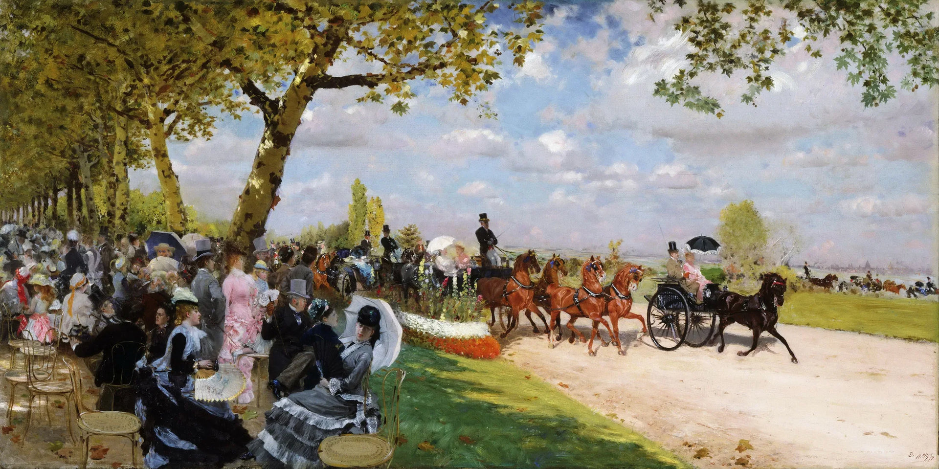 Retour des courses - Giuseppe De Nittis image 1 reproduction artisanale de tableau