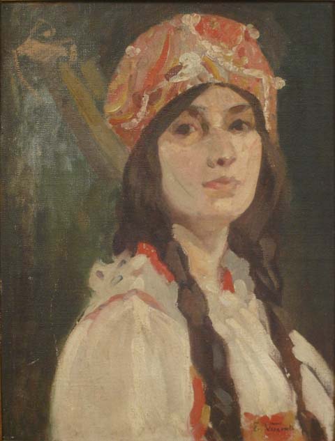 Retrato de moça - Eliseu Visconti image 1 copie de tableau peinte à la main