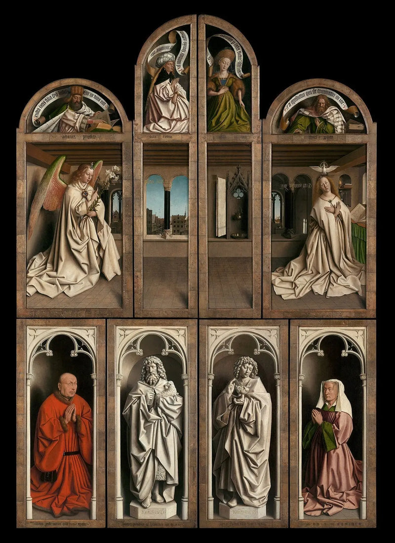 ด้านหลังของบานหน้าต่าง ภายในห้อง - Jan van Eyck