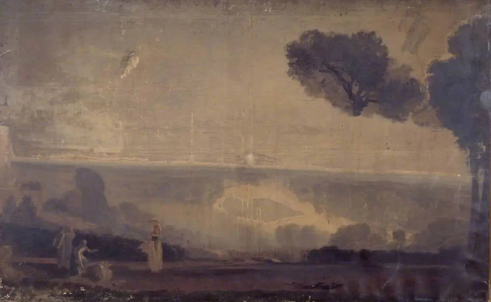 Richmond Hill with Girls Carrying Corn - J. M. W. Turner image 1 copie peinte à la main à l’huile