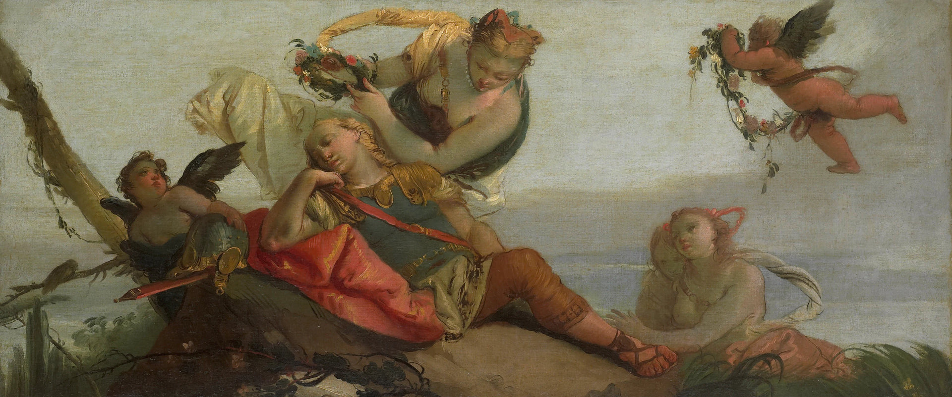 Le Rinaldo endormi couronné d'une couronne de fleurs par Amida - Francesco Zugno