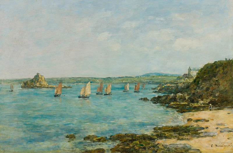 ชายฝั่ง Douarnenez, เรือประมงในอ่าว - Eugène Boudin