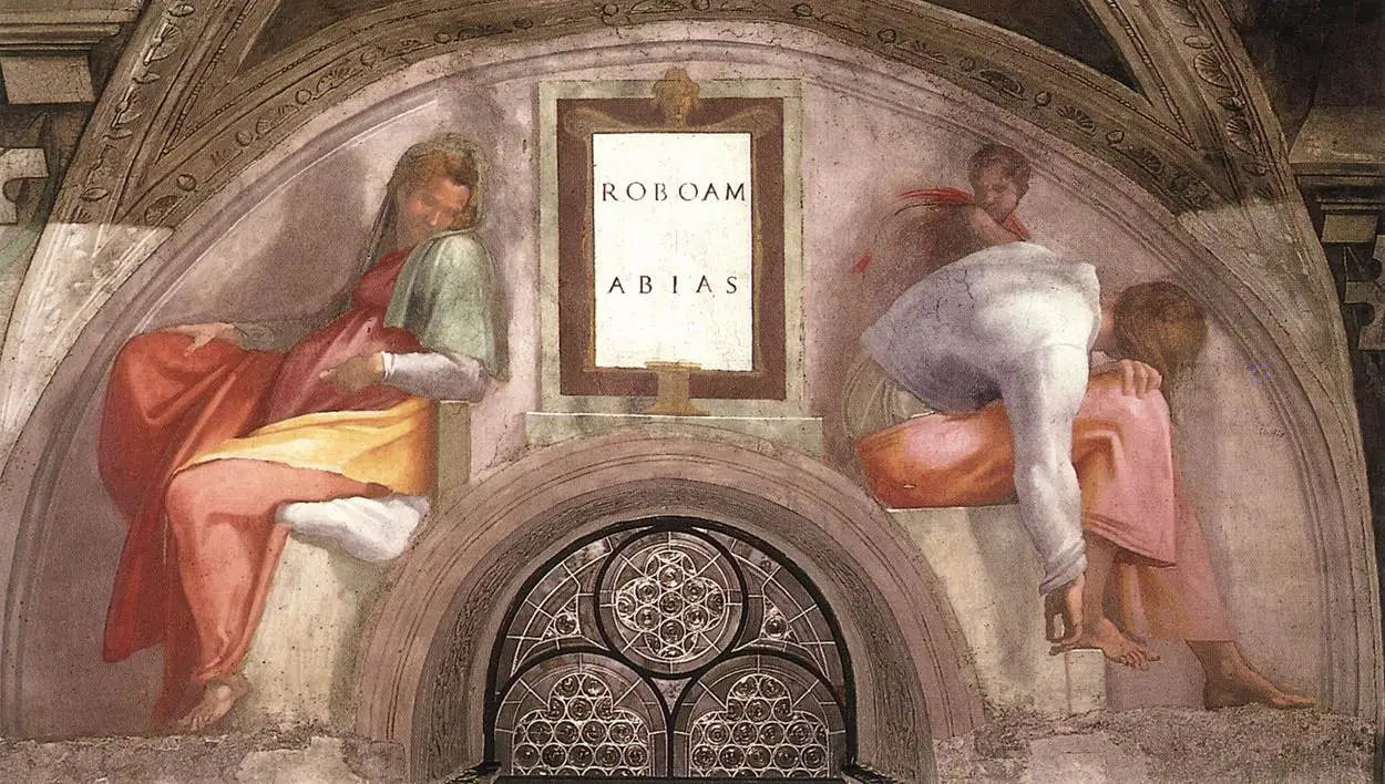 Reproduction du tableau « Roboam et Abia - Michel-Ange » par Alpha Reproduction en peinture à l’huile
