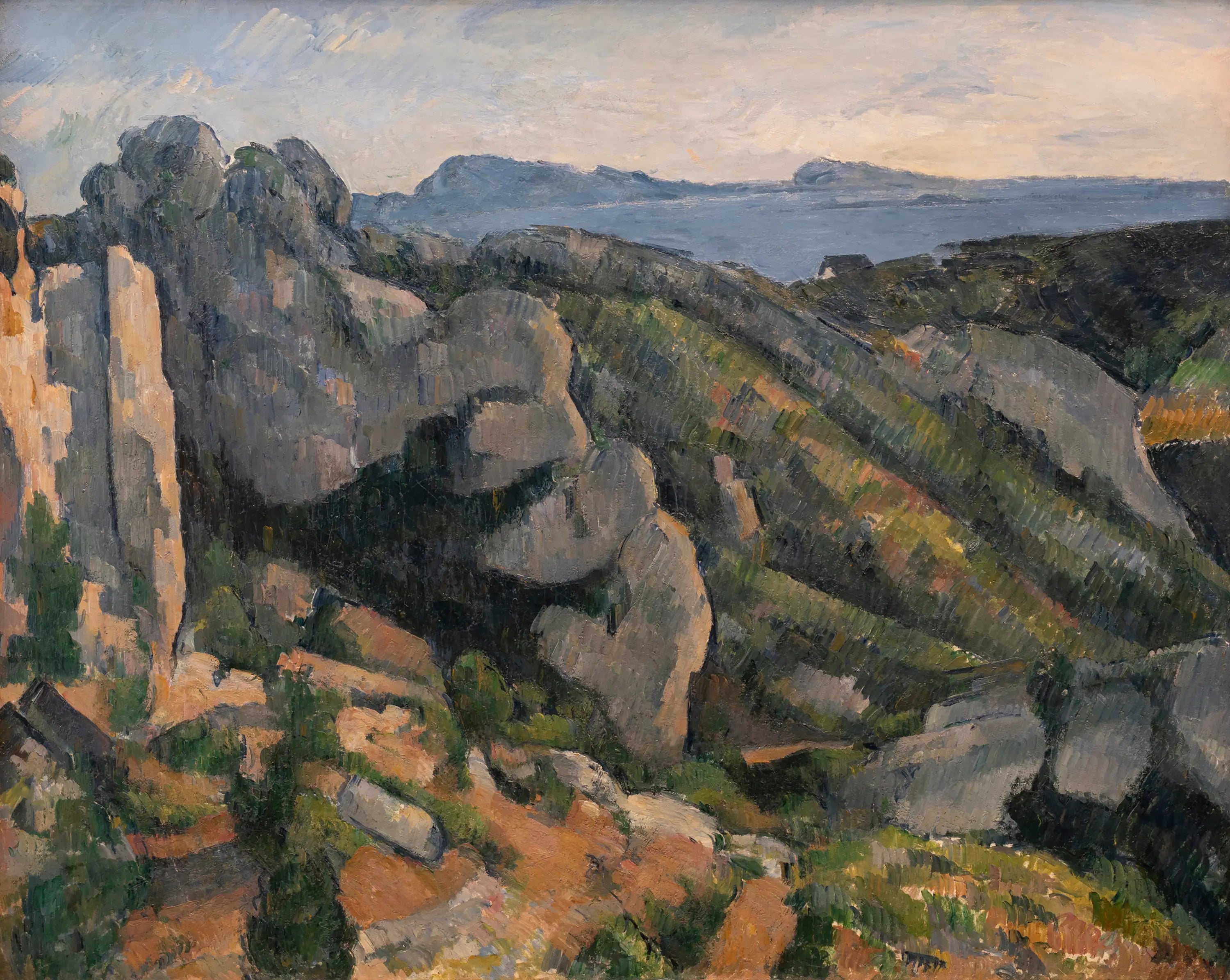 Reproduction du tableau « Rochers à l'Estaque - Paul Cézanne » par Alpha Reproduction en peinture à l’huile