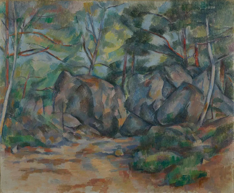 โขดหินในป่า - Paul Cézanne