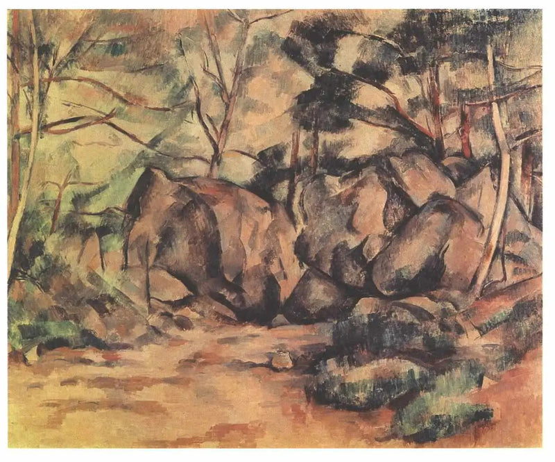 โขดหินในป่า - Paul Cézanne