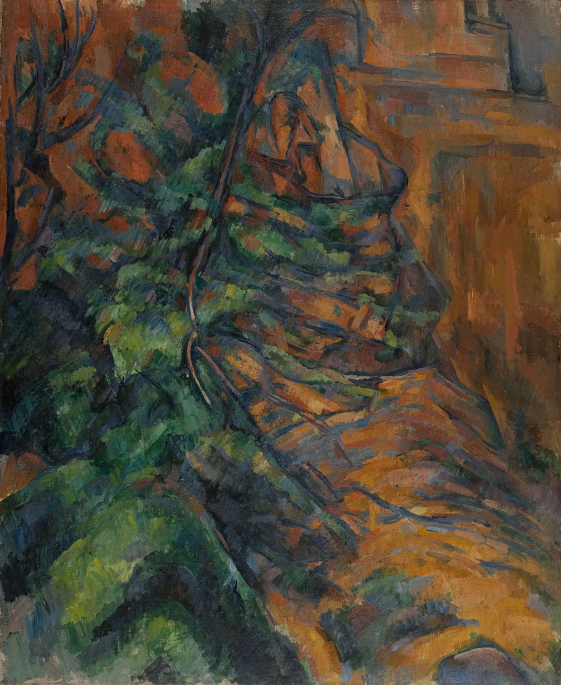 โขดหินและกิ่งไม้ที่บิเบมุส - Paul Cézanne