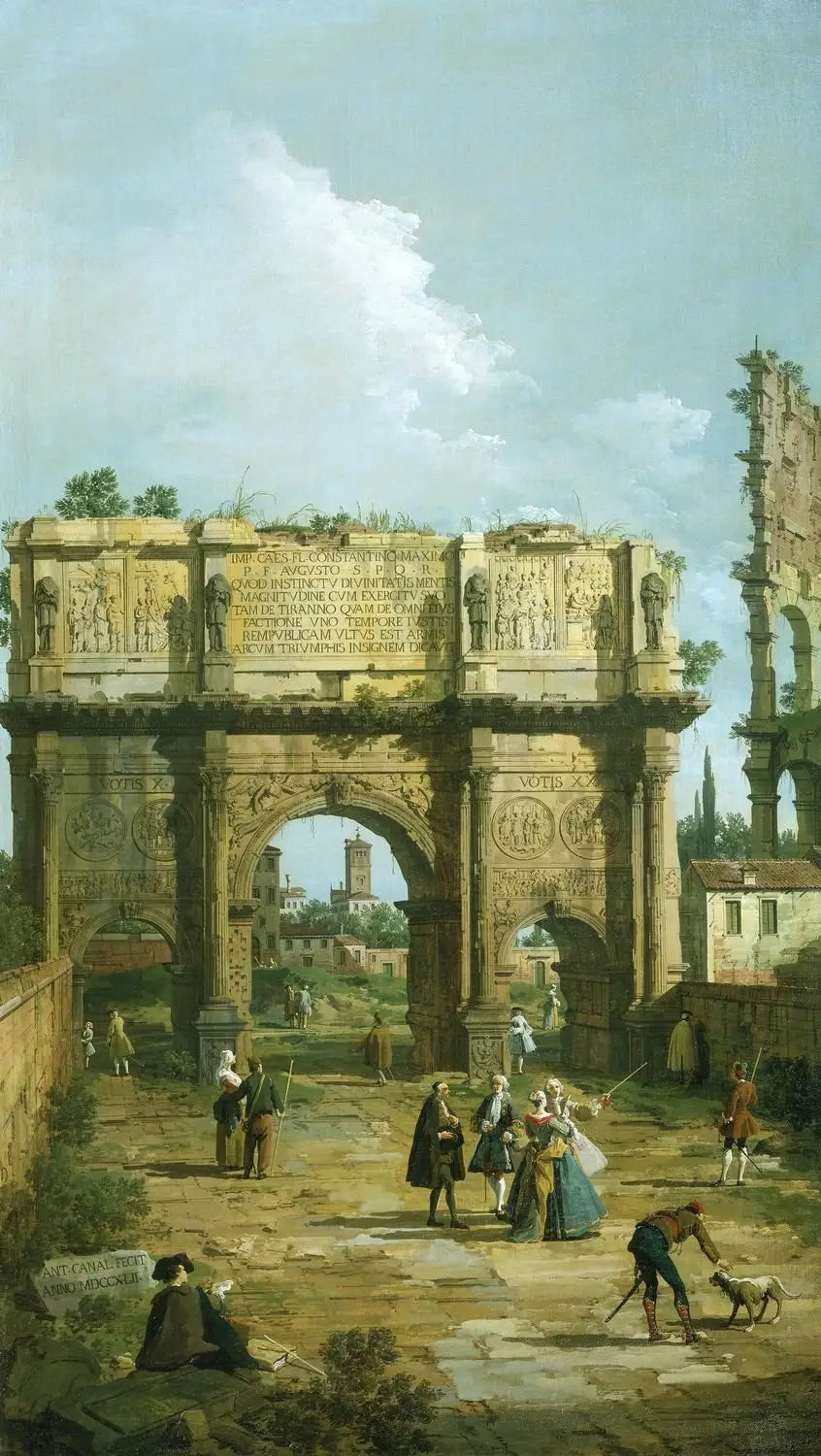 Rome : l'Arc de Constantin - Canaletto image 1 reproduction artisanale de tableau