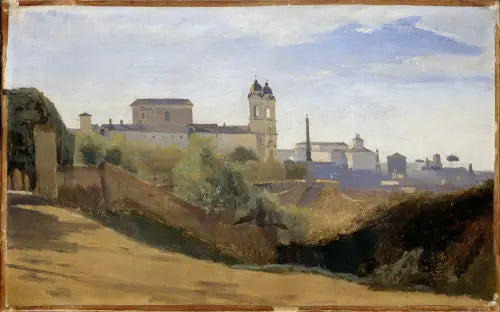 Rome, le Monte Pincio et la Trinité des Monts, vus des jardins de l'Académie de France - Jean-Baptiste Camille Corot image 1 copie peinte à la main à l’huile