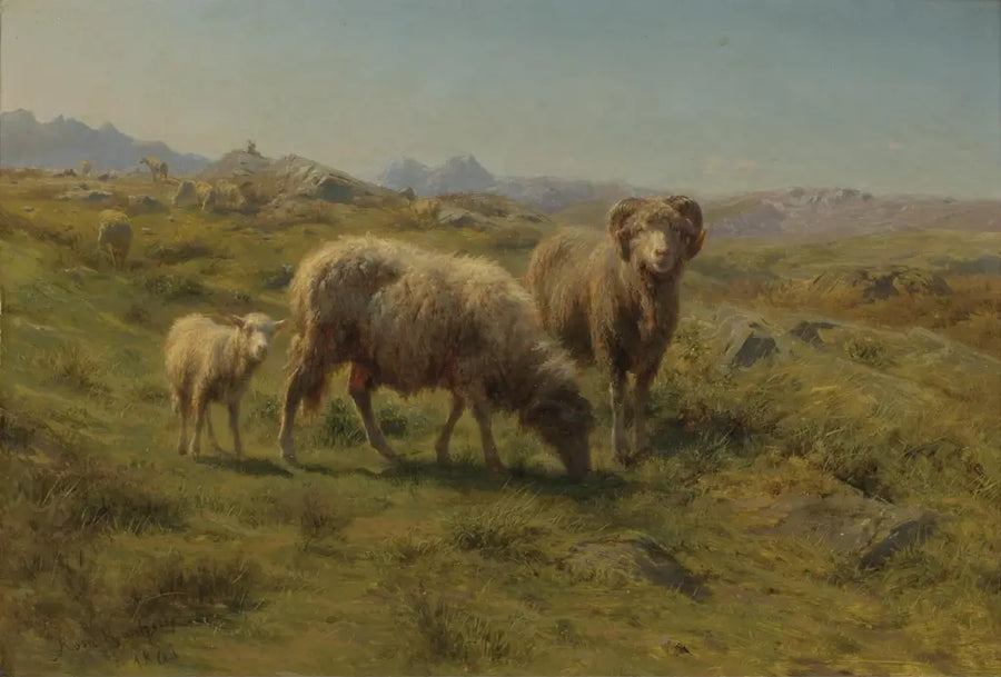 A Sheep, Ram and Lamb with the Flock - Rosa Bonheur