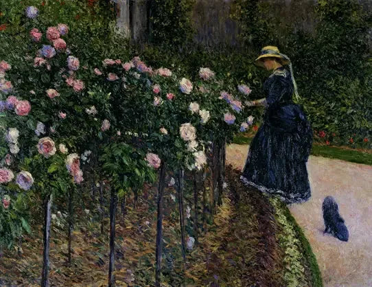 Roses dans le jardin au Petit Gennevilliers - Gustave Caillebotte image 1 reproduction de peinture à l’huile