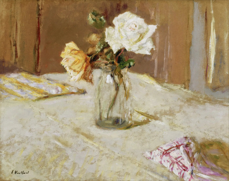 กุหลาบในแจกันแก้ว - Édouard Vuillard