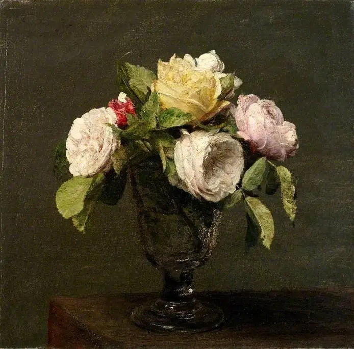 Roses dans un Verre à Pied - Henri Fantin-Latour - Alpha Reproduction