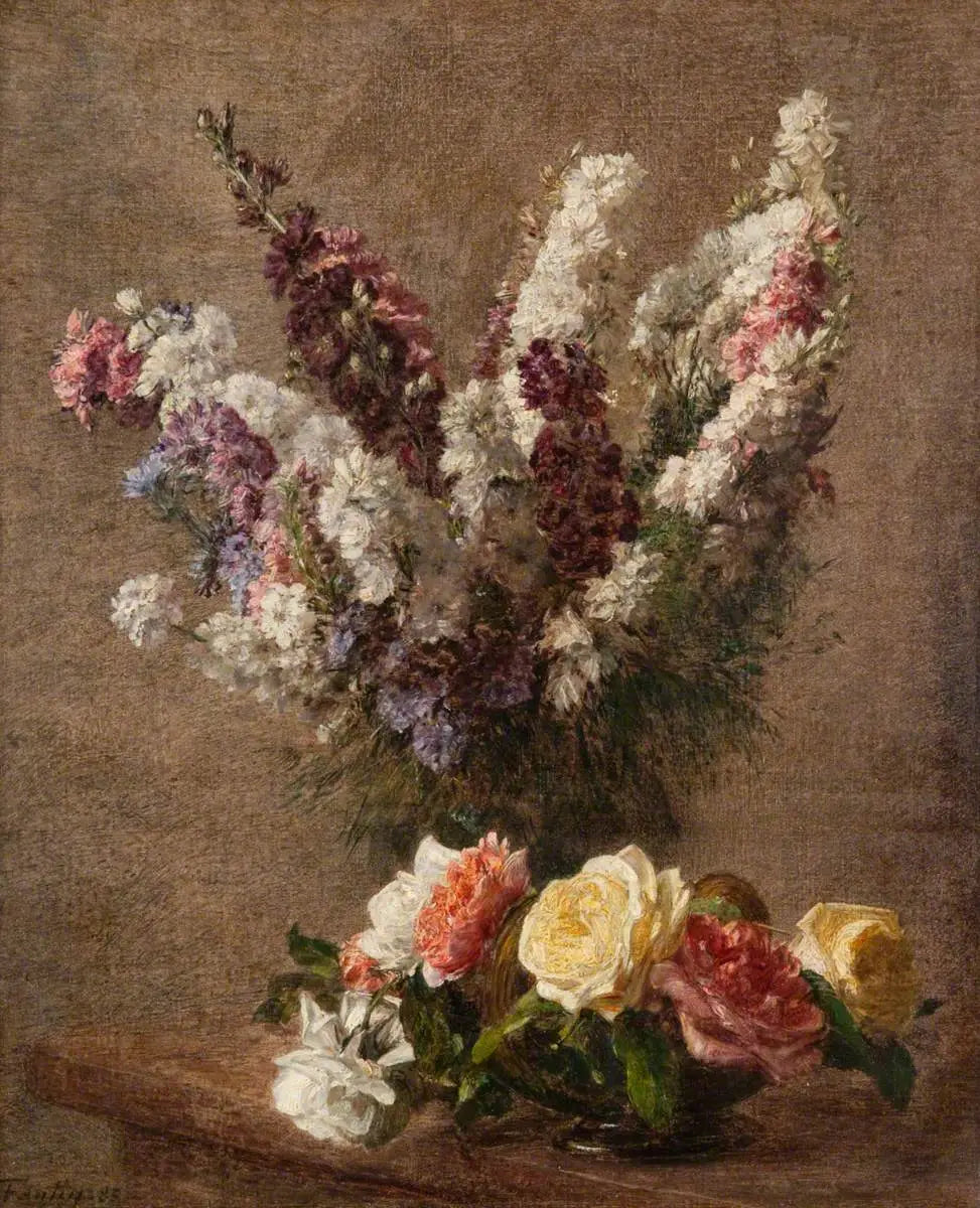 Roses et pieds-d’alouette - Henri Fantin-Latour - Alpha Reproduction
