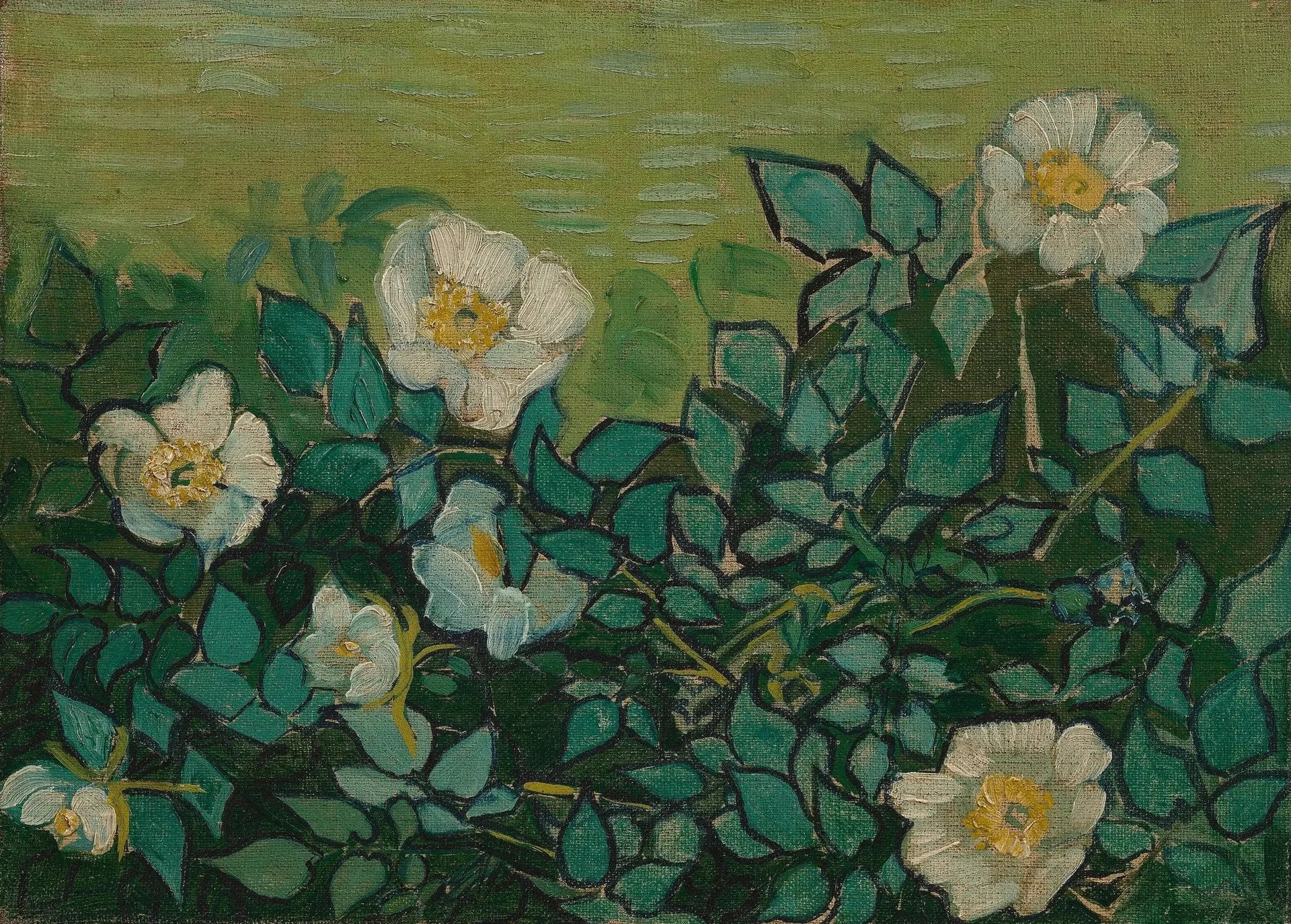 Roses sauvages - Vincent van Gogh image 1 copie de tableau peinte à la main