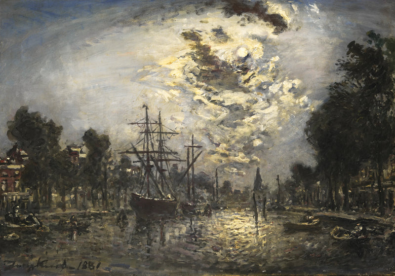 Rotterdam au clair de lune - Johan Barthold Jongkind