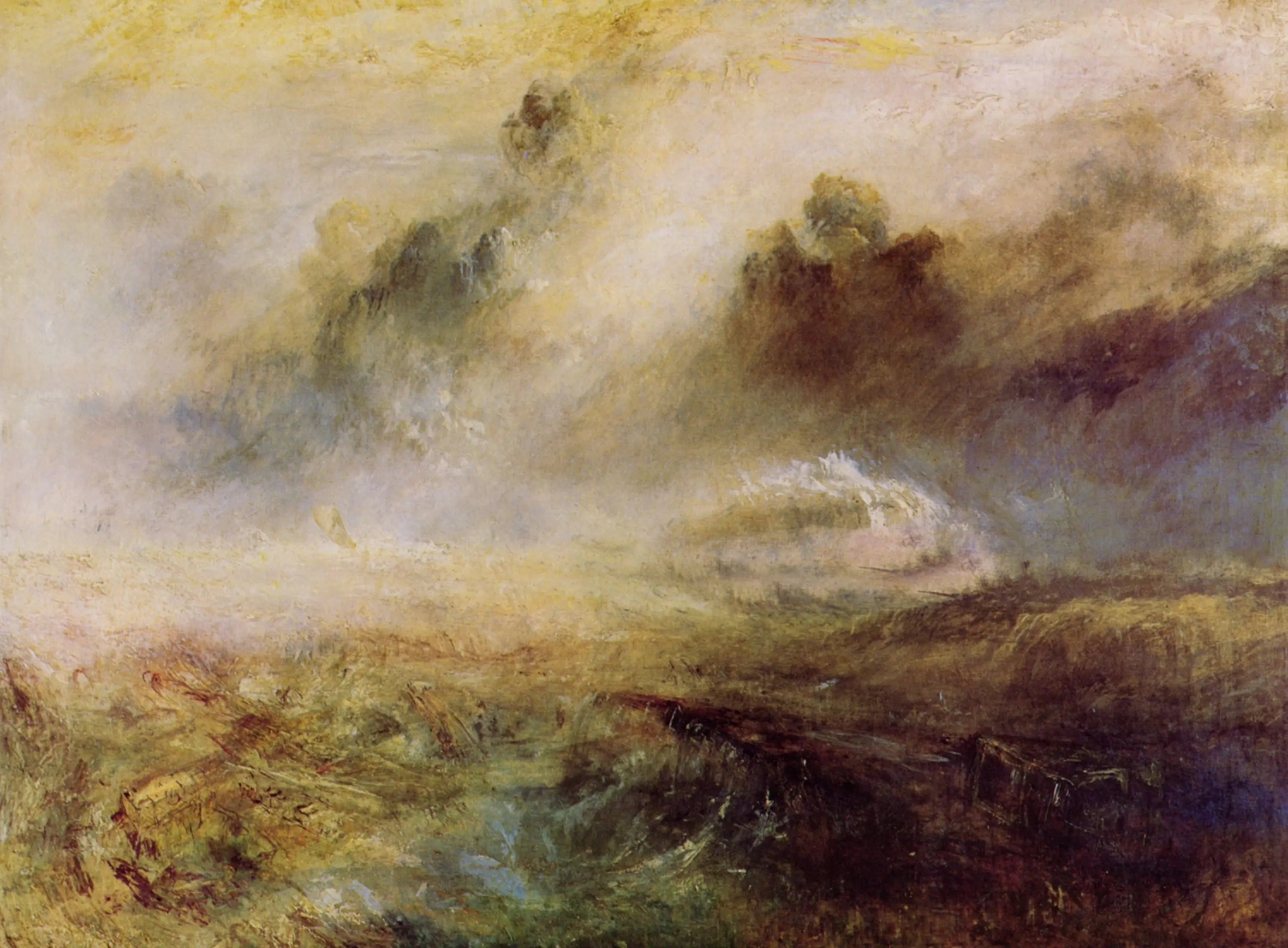 Rough Sea with Wreckage - J. M. W. Turner image 1 copie peinte à la main à l’huile