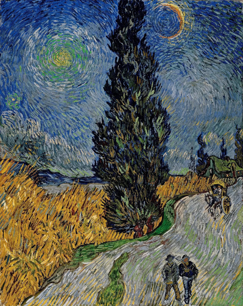 ถนนกับต้นไซเปรสและดาว - Vincent van Gogh