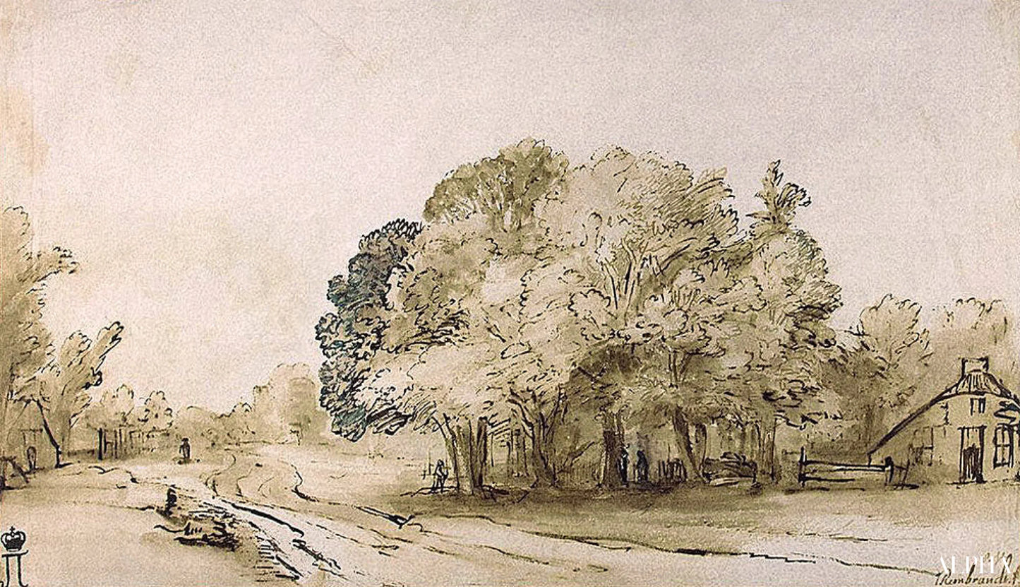 Village Road - Rembrandt van Rijn - High-end reproductions of paintings and artworks