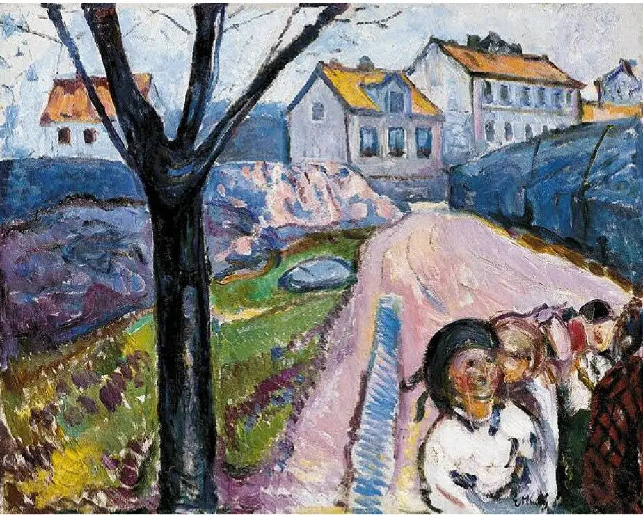 rue de Kragerø - Edvard Munch image 1 reproduction artisanale de tableau
