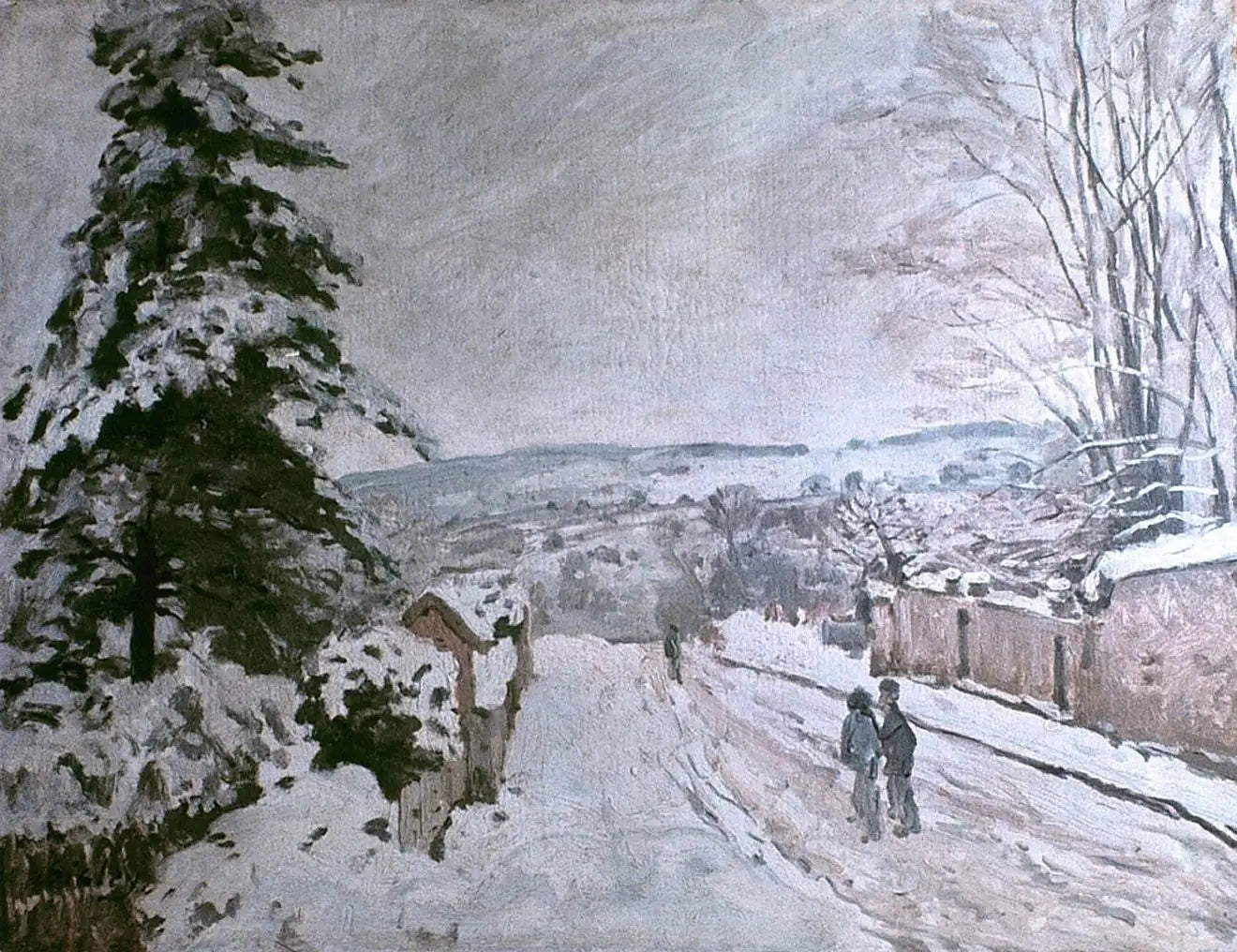 Rue du Cœur Volant à Louveciennes - Alfred Sisley image 1 reproduction de peinture à l’huile