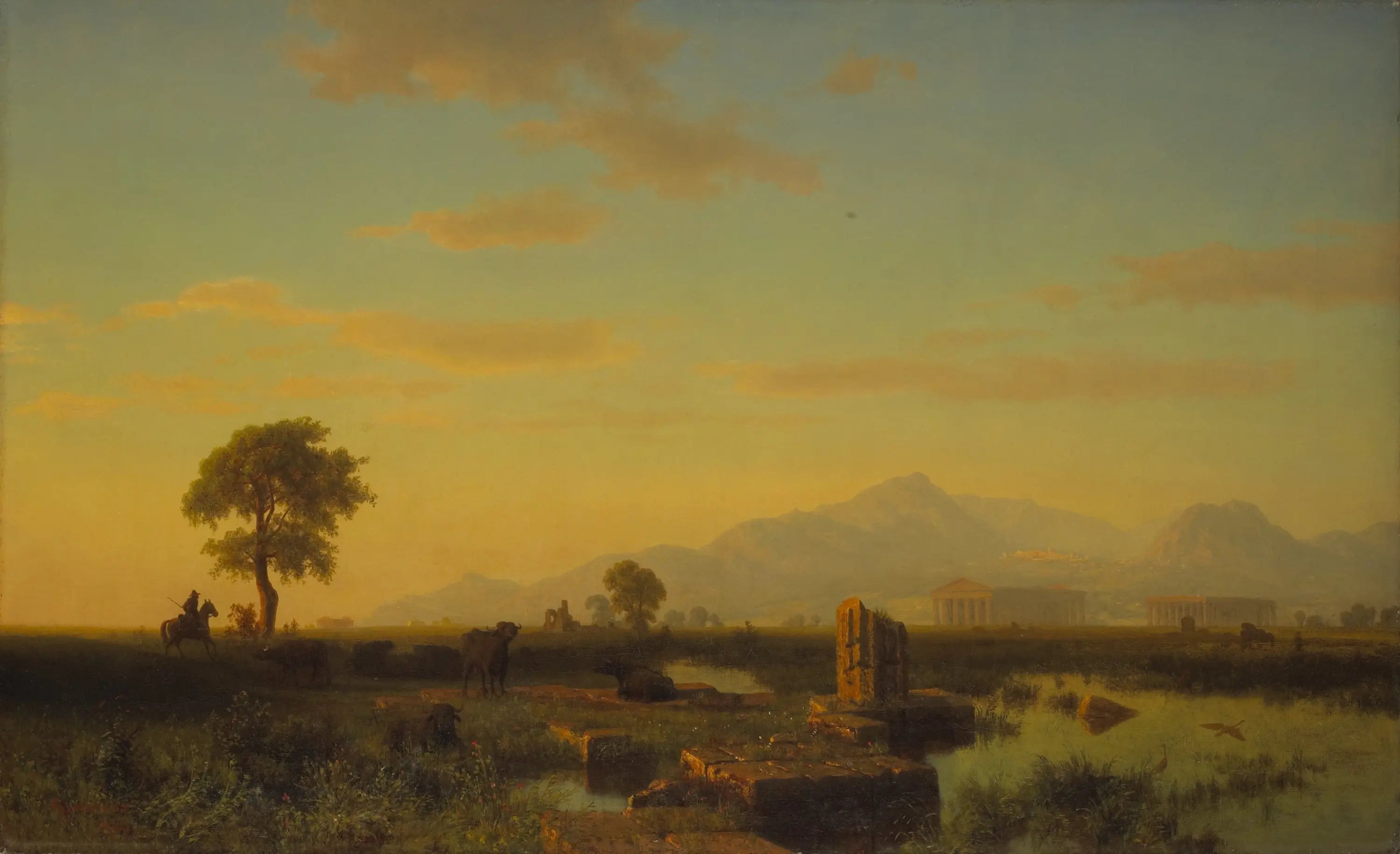 Ruines de Paestum - Albert Bierstadt - Alpha Reproduction