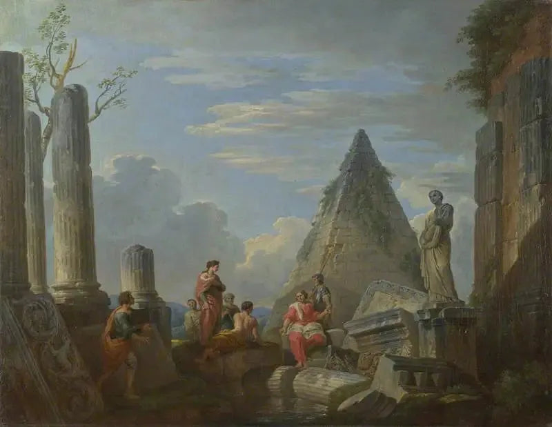 Ruines romaines avec figures - Giovanni Paolo Panini image 1 tableau peint à l’huile sur toile