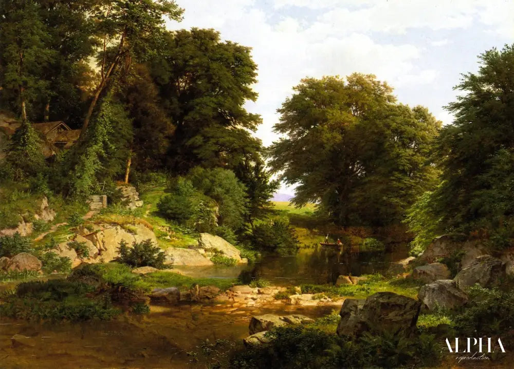 Ruisseau Woodland - William Trost Richards - Reproductions de tableaux et peintures haut de gamme