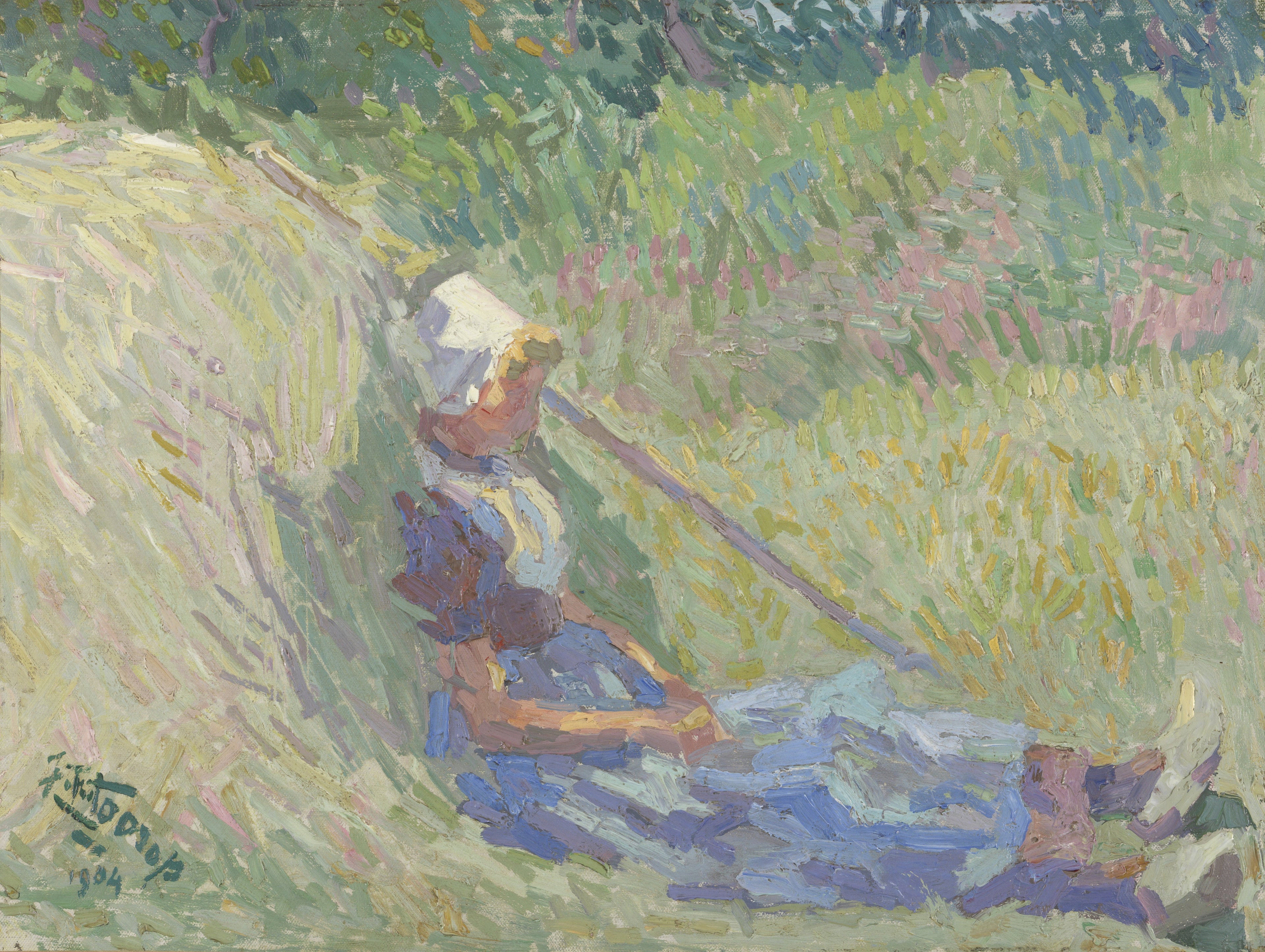 Rustende boerin - Jan Toorop image 1 copie peinte à la main à l’huile