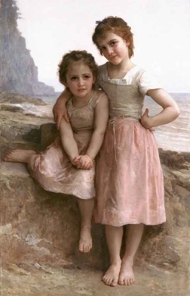 Sœurs sur le rivage - Bouguereau image 1 reproduction de peinture à l’huile