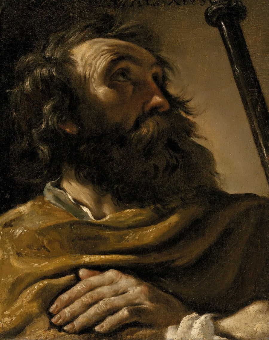 เซนต์อเล็กซิสในเสื้อคลุมสีน้ำตาล ถือไม้เท้า - Guercino