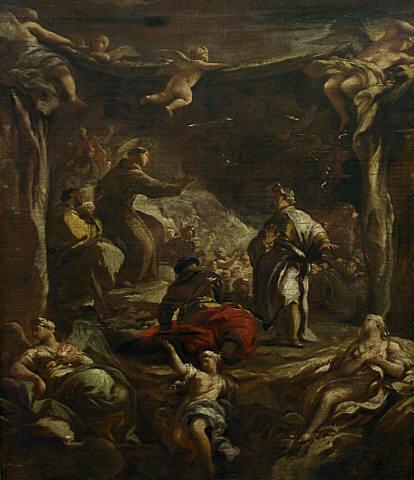 Saint Antoine de Padoue réprimandant le tyran Ezzelino - Luca Giordano - Alpha Reproduction