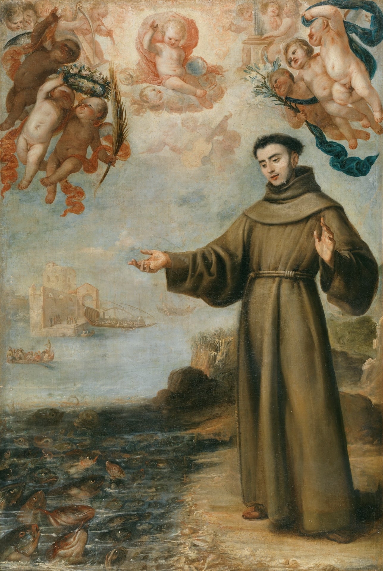 Saint Antoine prêchant aux poissons - Juan Carreño de Miranda
