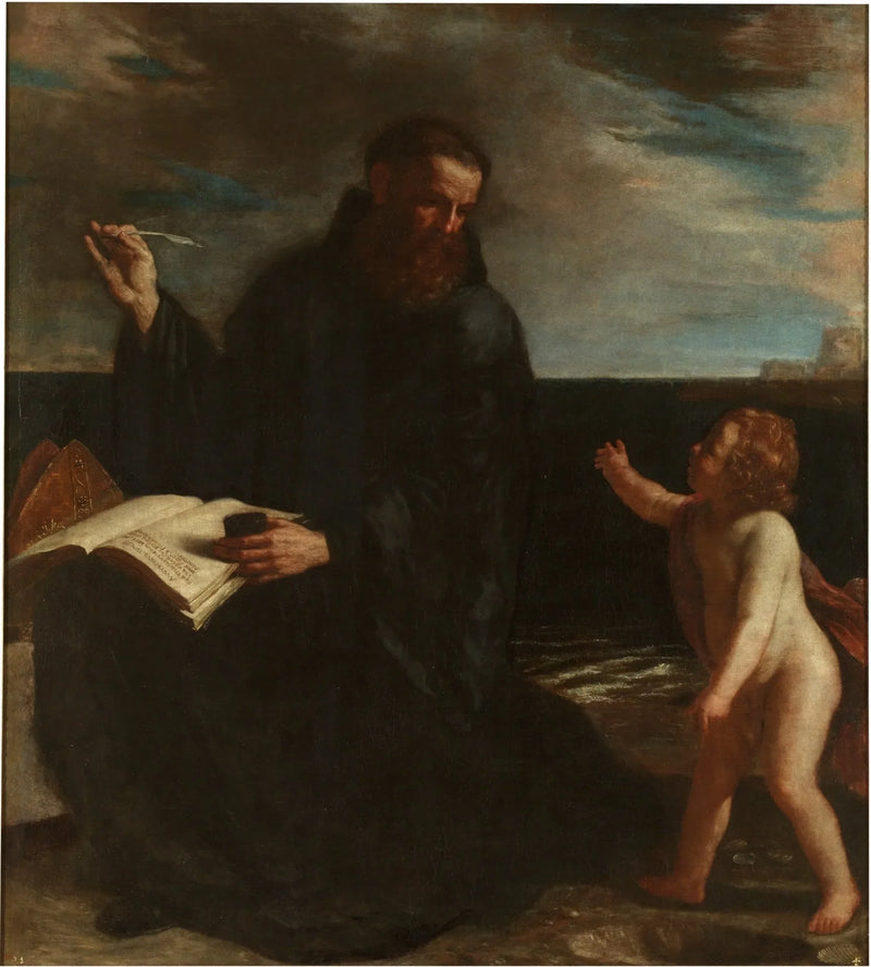 นักบุญออากุสตินผู้ครุ่นคิดเกี่ยวกับตรีเอกภาพ - Guercino