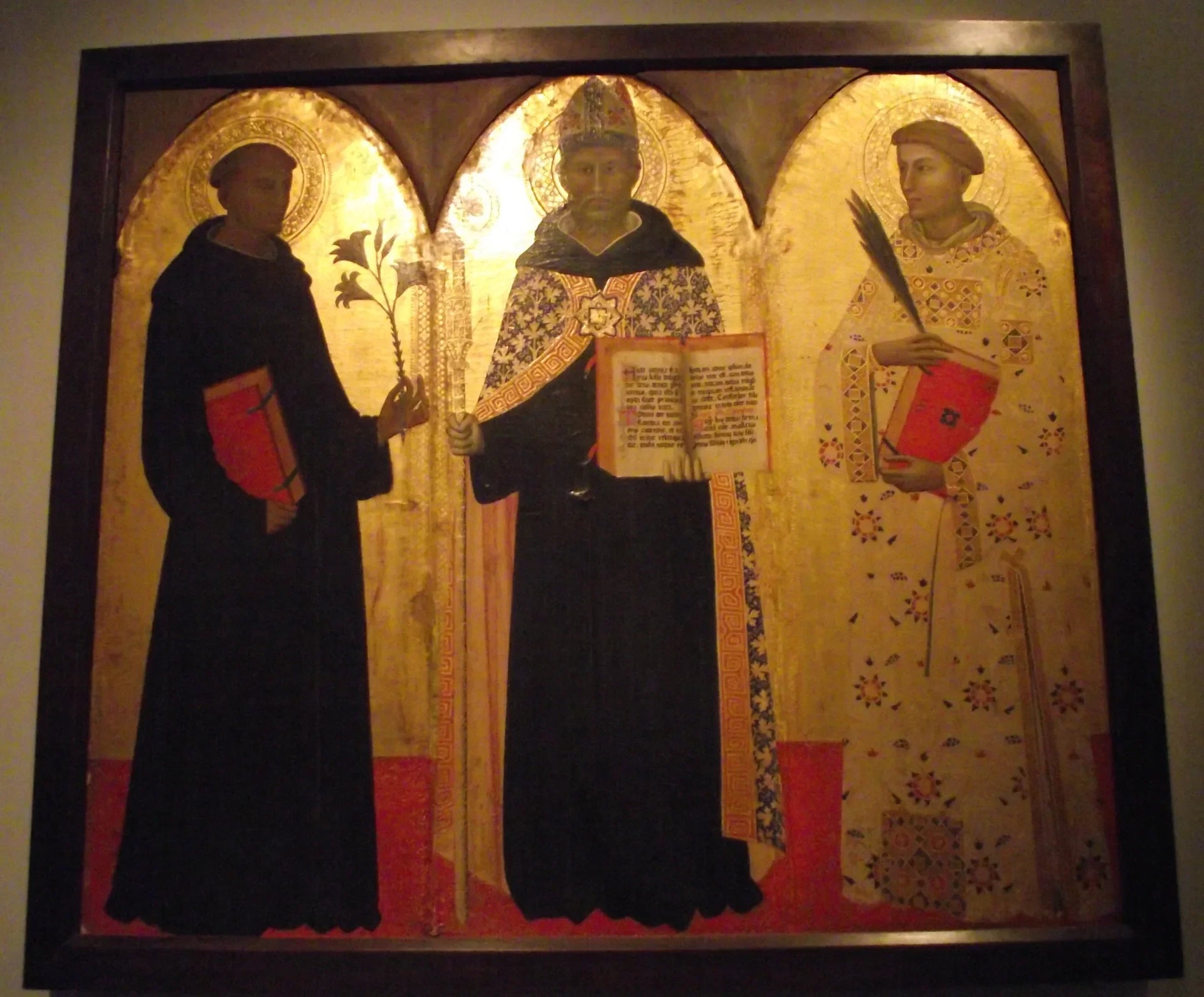 Saint Augustine between Saint Nicholas of Tolentino and Saint Stephen - Allegretto Nuzi image 1 reproduction d’œuvre d’art à l’huile