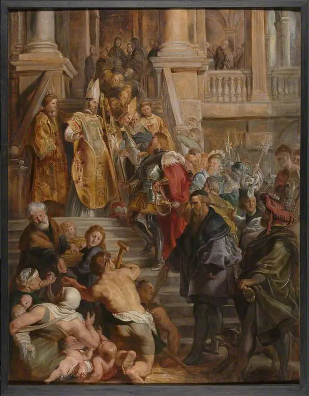 Saint Bavon est reçu par les saints Amand et Floribert - Peter Paul Rubens image 1 reproduction de peinture à l’huile