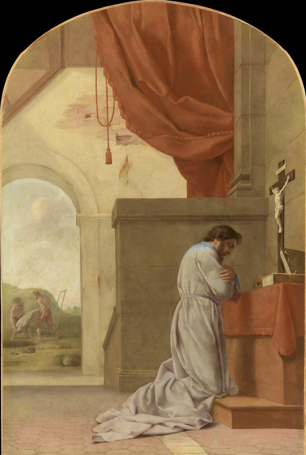 Saint Bruno en prière - Eustache Le Sueur image 1 copie peinte à la main à l’huile