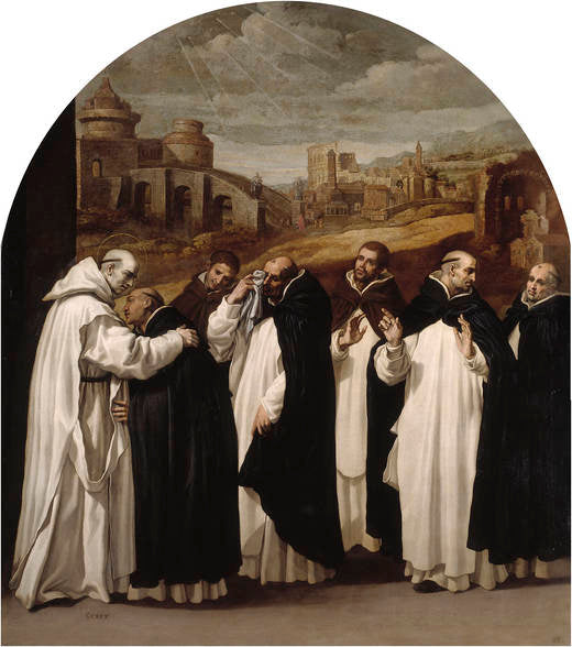 Saint Bruno fait ses adieux à ses compagnons à Rome - Vincenzo Carducci image 1 tableau peint à l’huile sur toile