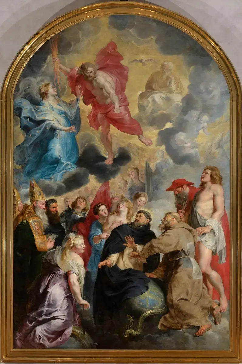 Saint Dominique et Saint François préservant le monde de la colère du Christ - Peter Paul Rubens image 1 reproduction d’œuvre d’art à l’huile