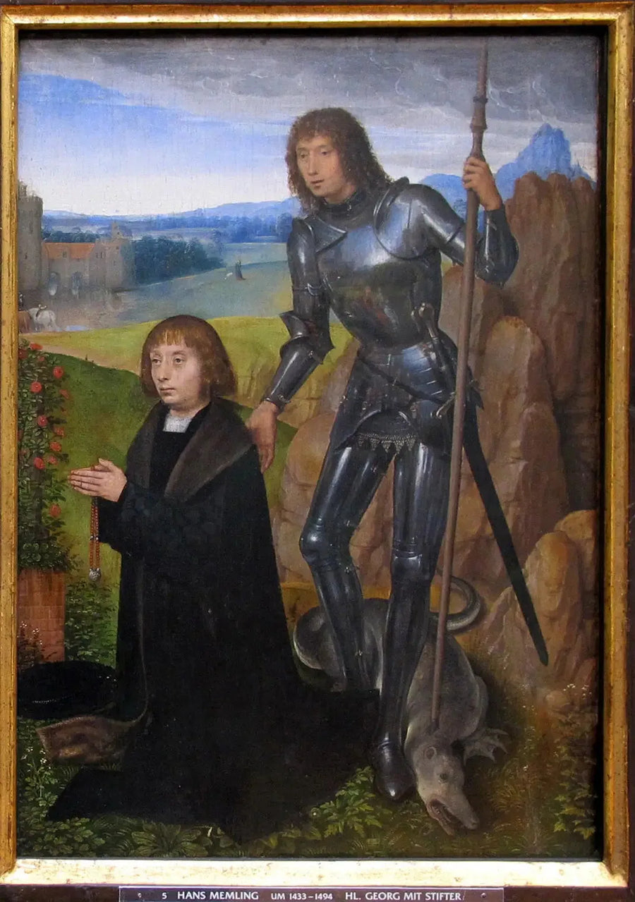 Saint Georges avec donateur. - Hans Memling
เซนต์จอร์จพร้อมผู้บริจาค - ฮันส์ เมมลิง